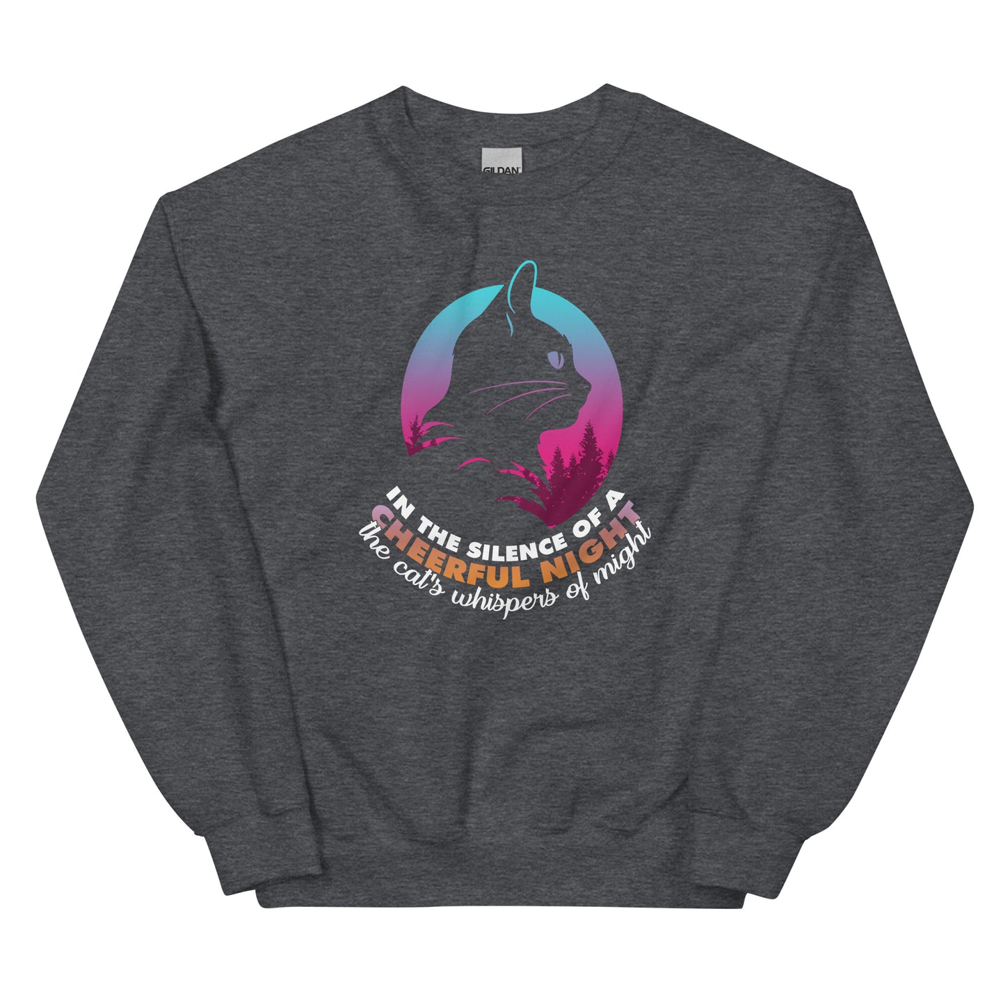 In the Silence of a Cheerful Night, the Cats Whispers at Night Pullover