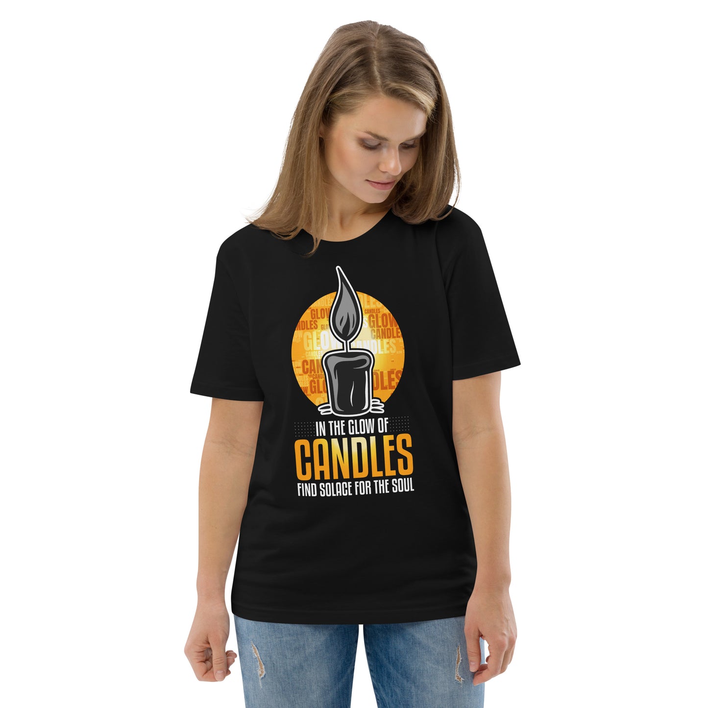 In the Glow of Candles find Solace for the Soul Bio-Baumwoll-T-Shirt