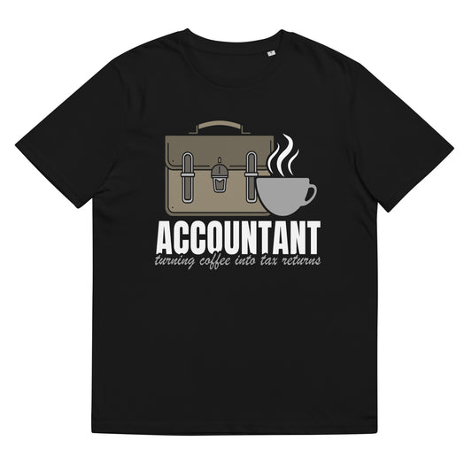 Accountant turning coffee into tax returns Bio-Baumwoll-T-Shirt