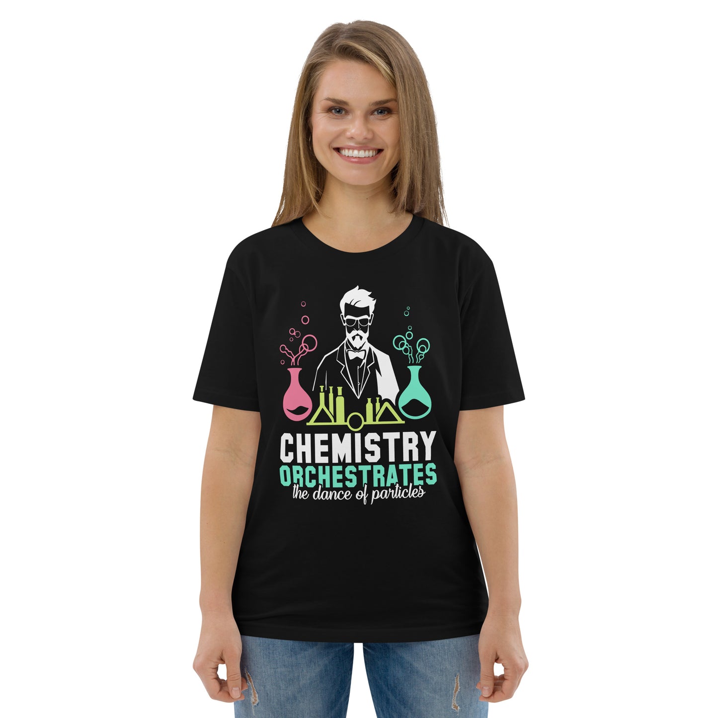 Chemistry Orchastrates the Dance of Particles Bio-Baumwoll-T-Shirt