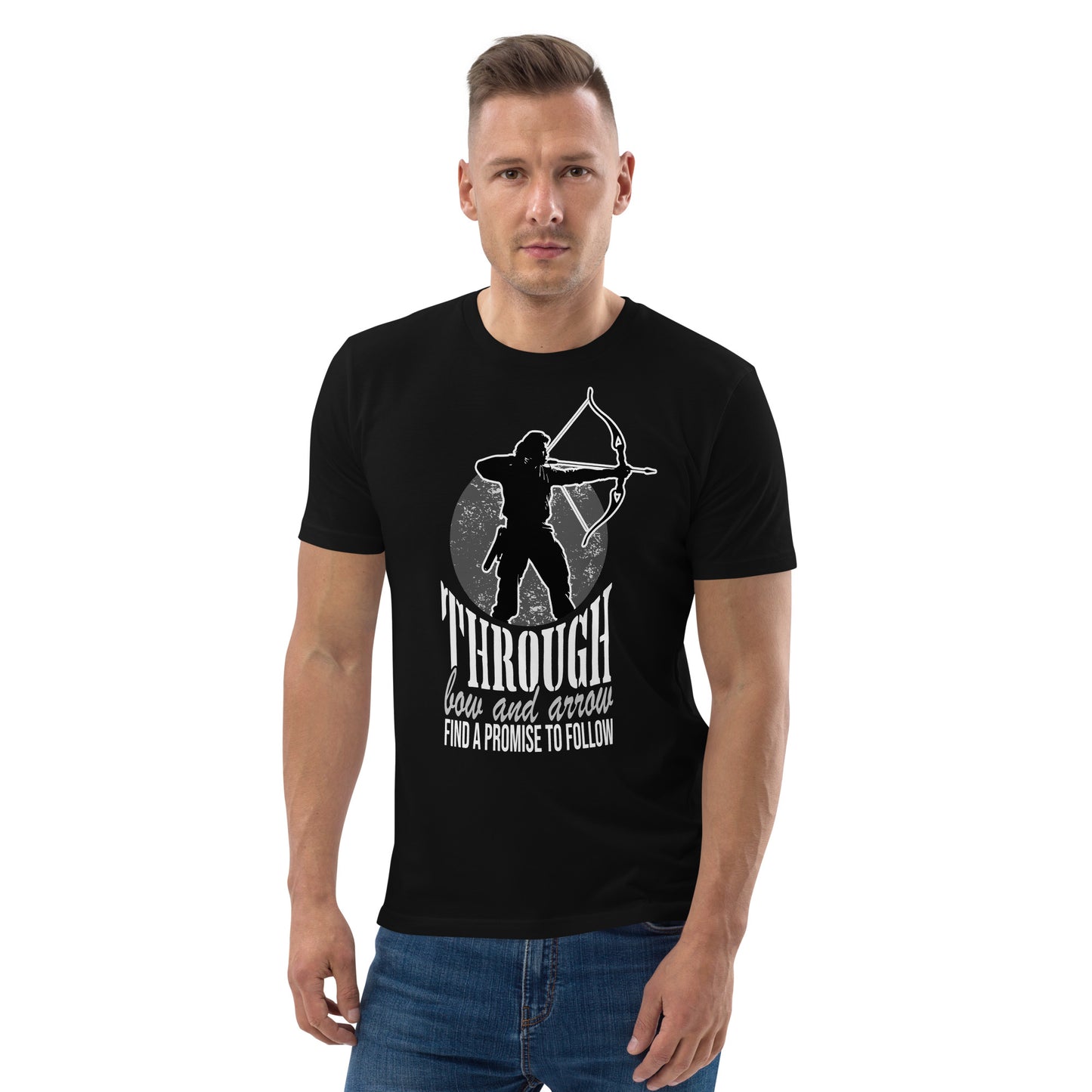 Through Bow and Arrow: Find a Promise to Follow Bio-Baumwoll-T-Shirt